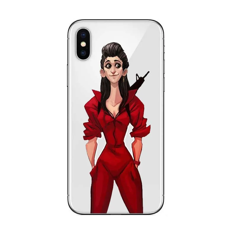 TPU Для iPhone X Fundas для iPhone 5 5S SE 6 6S 7 8 Plus ТВ серии деньги Heist дом бумажная упаковка крутая мультяшная задняя крышка - Цвет: TPU