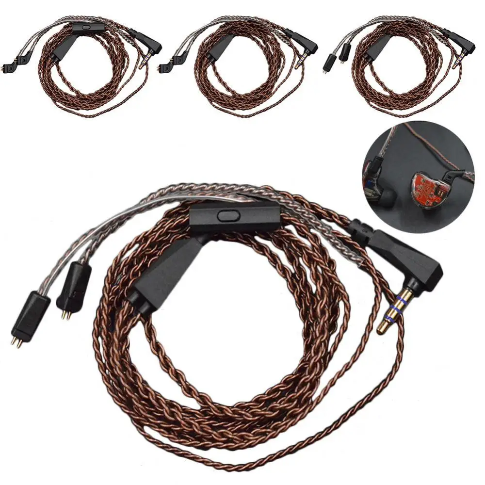 

1,2 м, 0,75 мм, посеребренный штырьковый провод для наушников, кабель для KZ-ZS6/ZST/ZSR/ZS10