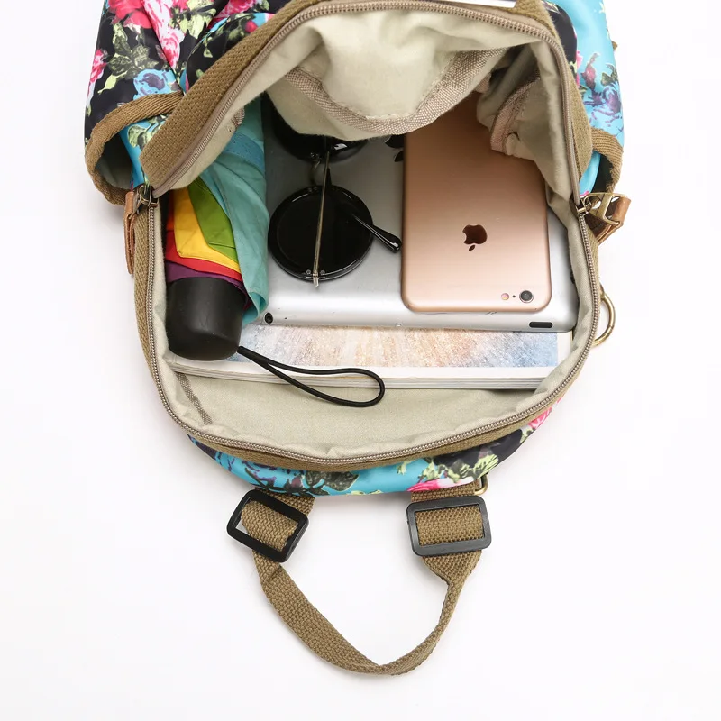 

In The Spring Of The New Oxford Cloth Backpack Fashion Female Bag The Large Capacity Travel Bag Canvas Bag Single Shoulder Bag