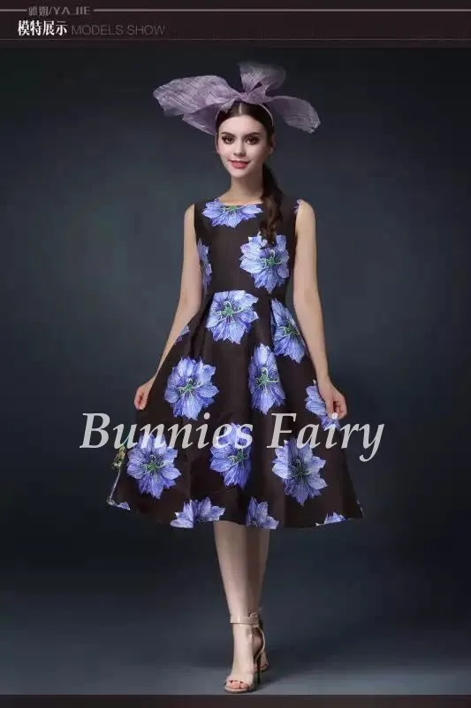 BunniesFairy весеннее винтажное розовое Ретро цветочное зеленое платье-майка без рукавов с цветочным принтом для свадьбы черное свободное платье с принтом - Цвет: 17