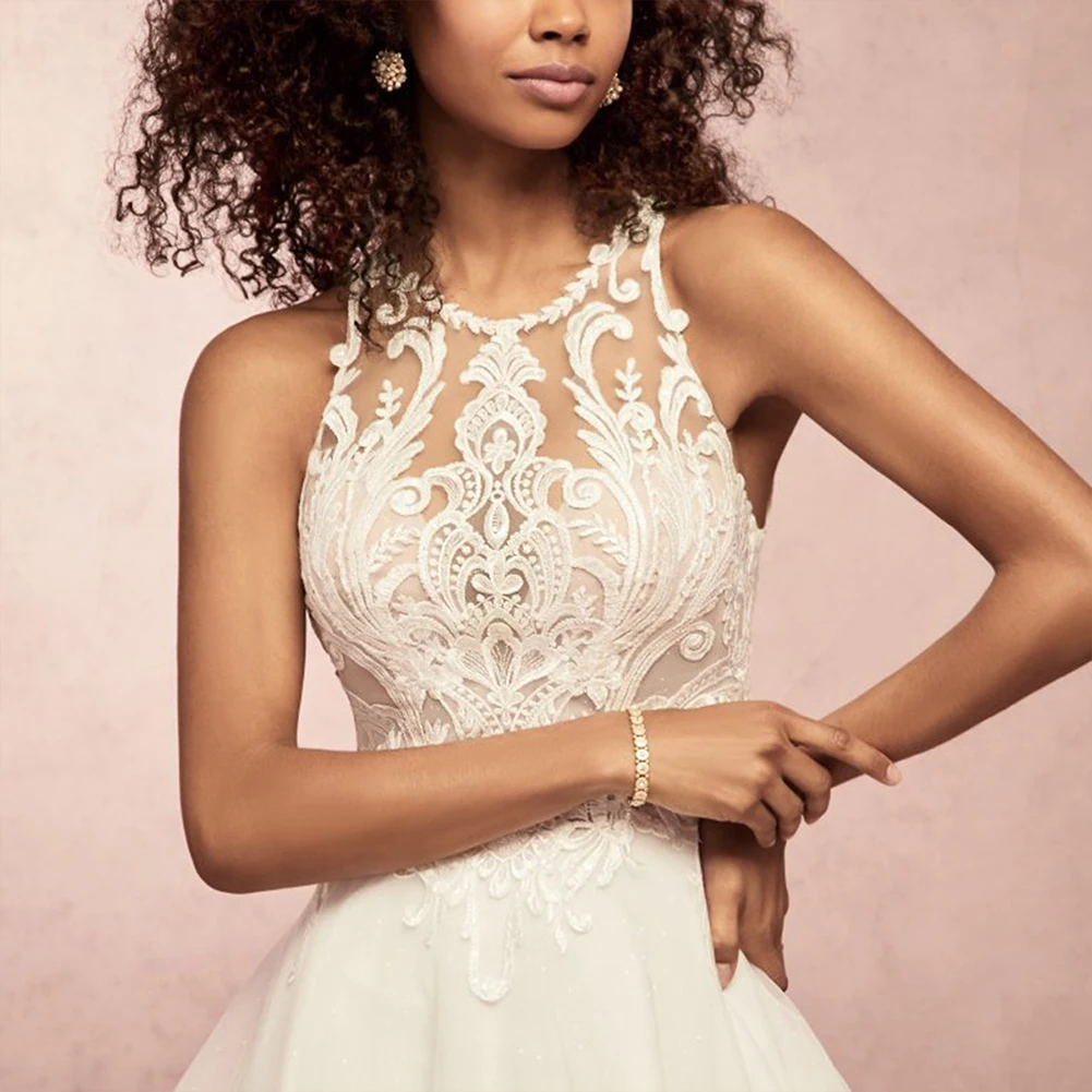 Кружевное сексуальное платье Bikitique без рукавов с лямкой на шее женские вязаные