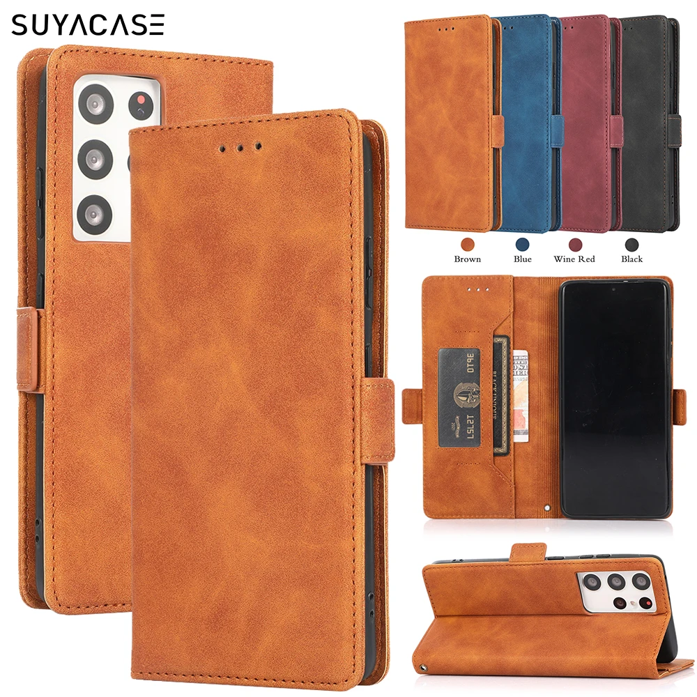 

Luxury Wallet Leather Card Case For Samsung Galaxy S21 S20 FE S10 Note 20 10 Ultra Plus Flip Book Stand Holder Phone Bags Cover