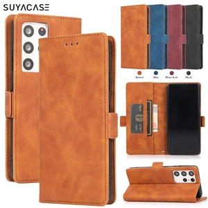 luxury wallet leather card case for samsung galaxy s21 s20 fe s10 note 20 10 ultra plus flip book stand holder phone bags cover free global shipping