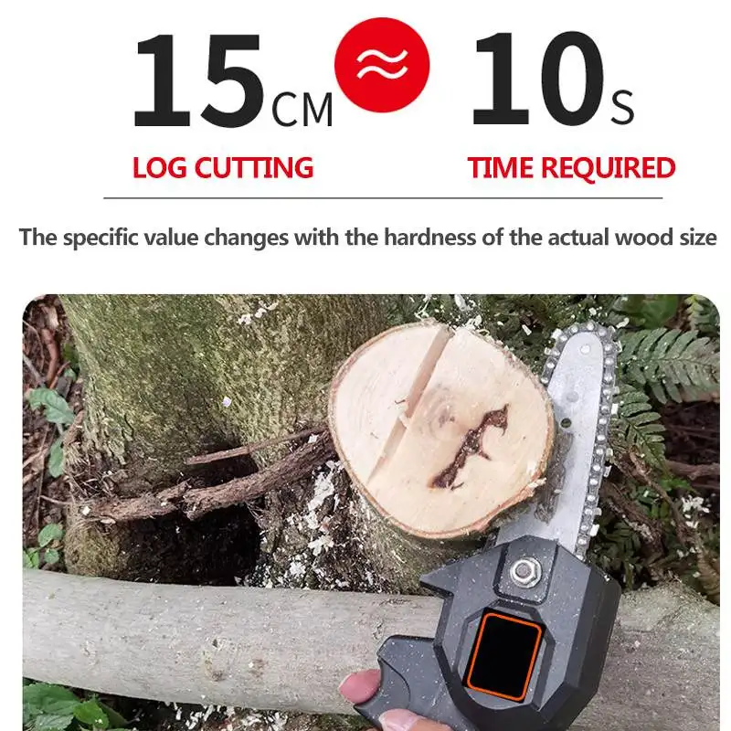 

1200W 4 Inch 288V Electric Chain Saw With Battery Woodworking Wood Cutters Pruning One-handed Garden Tool Rechargeable