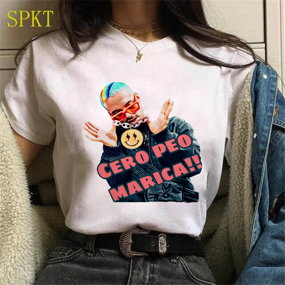 

Gothic Large Size Loose o-neck casual Tees Streetwear Hip Hop harajuku J Balvin printing t shirt punk tops women/men's T-Shirts