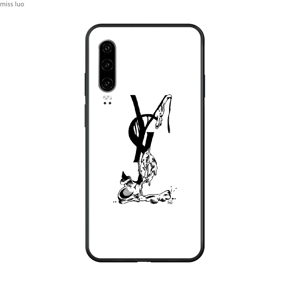 

Saint Laur Y-YSL Design Phone case For Huawei P 30 10 20 40 Lite Smart Z Pro 2019 black coque art cell cover luxury shell soft