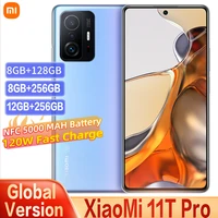 global version xiaomi mi 11t pro 5g 12gb256gb snapdragon 888 nfc 108mp camera 120w super fast charge amoled screen smartphone