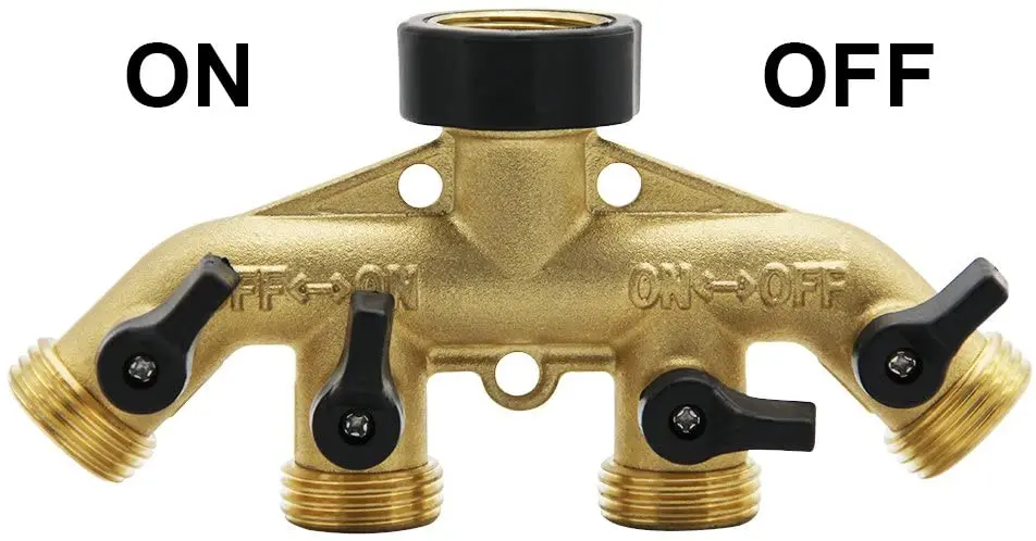 

4 Way Brass Garden Four-way Ball Valve for Garden Hose Splitter 4 Way Tap Hose Connectors Water Distributor Switch