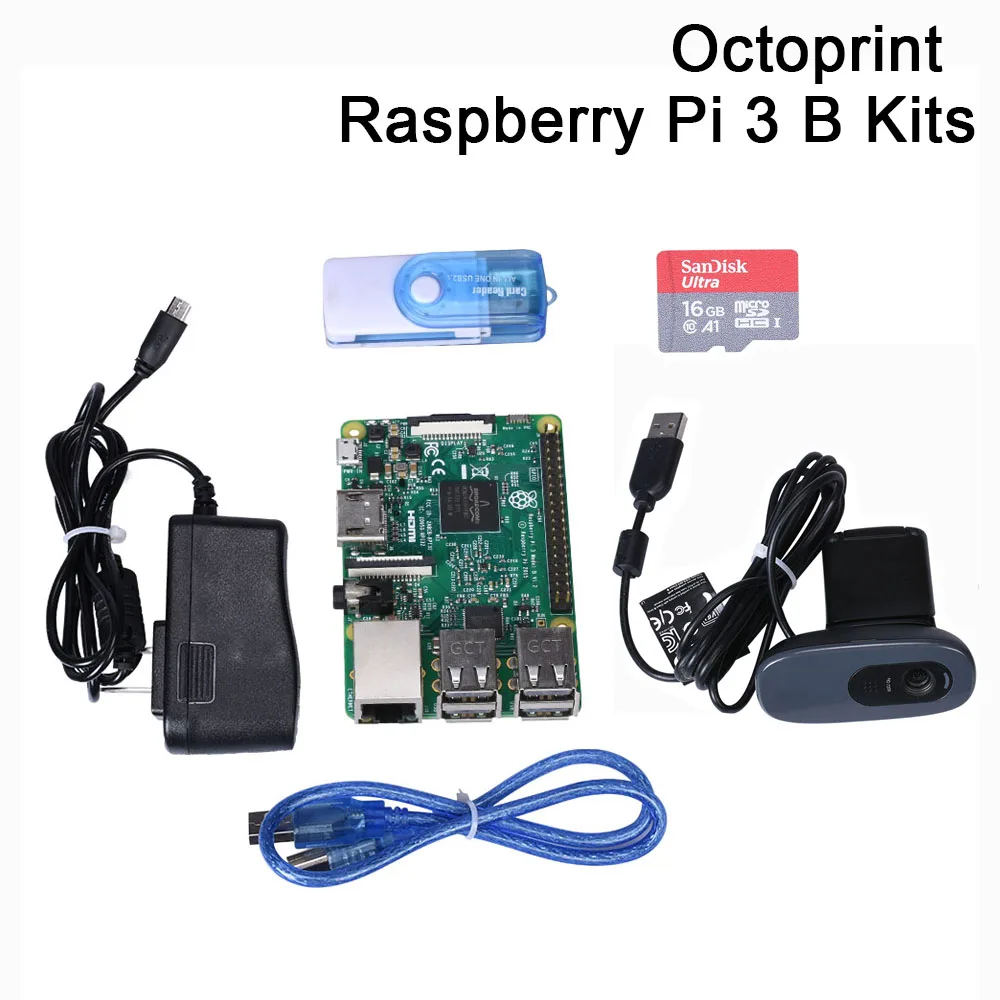 Octoprint Raspberry Pi 3 B Development Board Kit ram 1G с блоком питания камеры для Ender 3 3D-принтера Octoprint monitoring