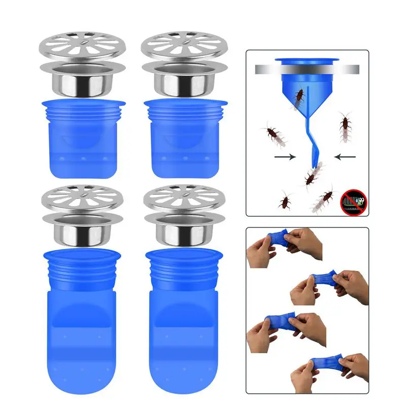 

4 упаковки, односторонний клапан для трубок в туалете, уплотнение для слива пола в ванной, противостоящий запаху и насекомым, 1,97 i