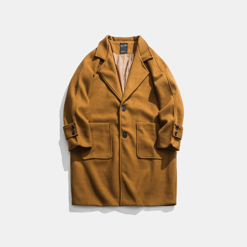 

Winter Wool Jacket Retro Men Blend Autumn Windbreaker Brand Men's High-quality Wool Coat Outwear Mens Casual Jackets N988