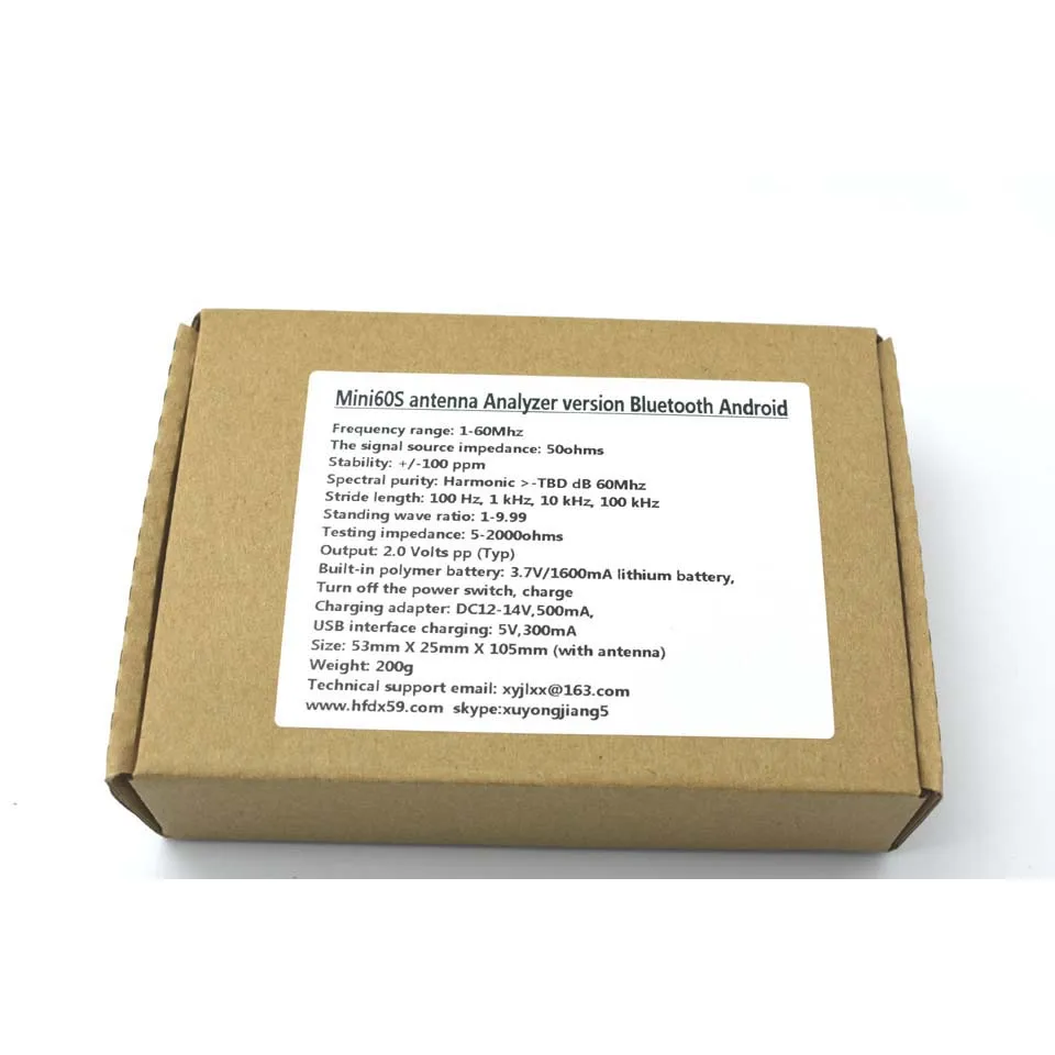 

New Bluetooth Android HF ANT SWR Analyzer 1-60MHz Mini60 USB High Precison MINI60S Antenna Meter For Ham Radio C4-006
