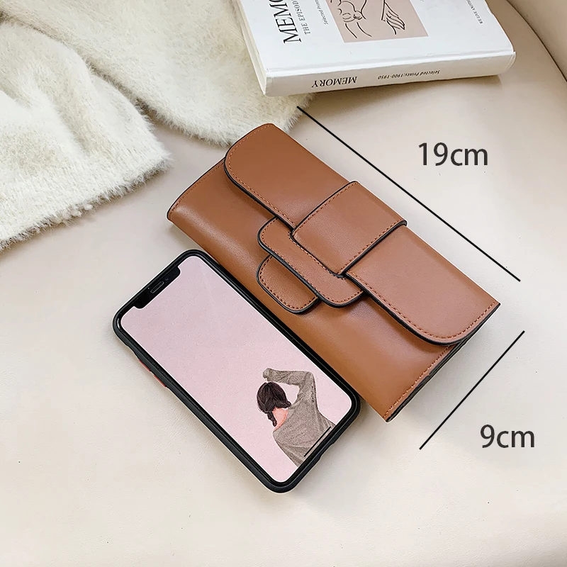 Удлиненный женский кожаный кошелек стандартный бумажник для женщин