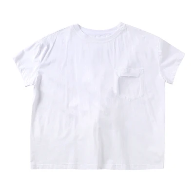 Свободная футболка с коротким рукавом и разрезом на карманах от дизайнеров в