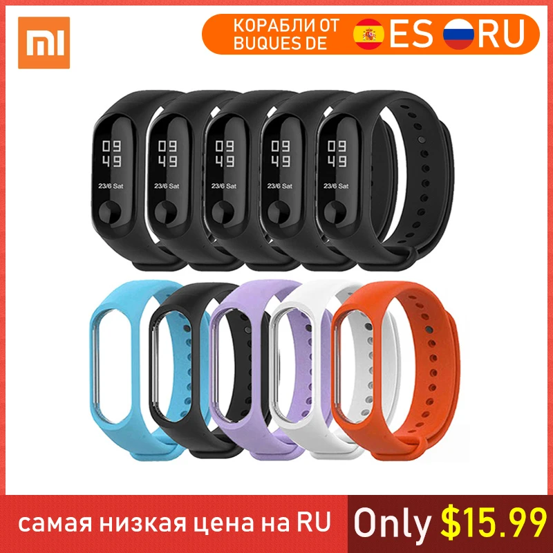 Xiaomi Mi группа 3 4 глобальная Версия смарт-Браслет фитнес-браслет часы 3 большой сенсорный экран сообщение время сердечно
