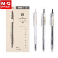 press neutral pen 0 5mm full needle tube life flavor series black automatic pen water based student examination spring carbon