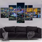 5 шт., настенные картины с изображением городского пейзажа Лас-Вегаса
