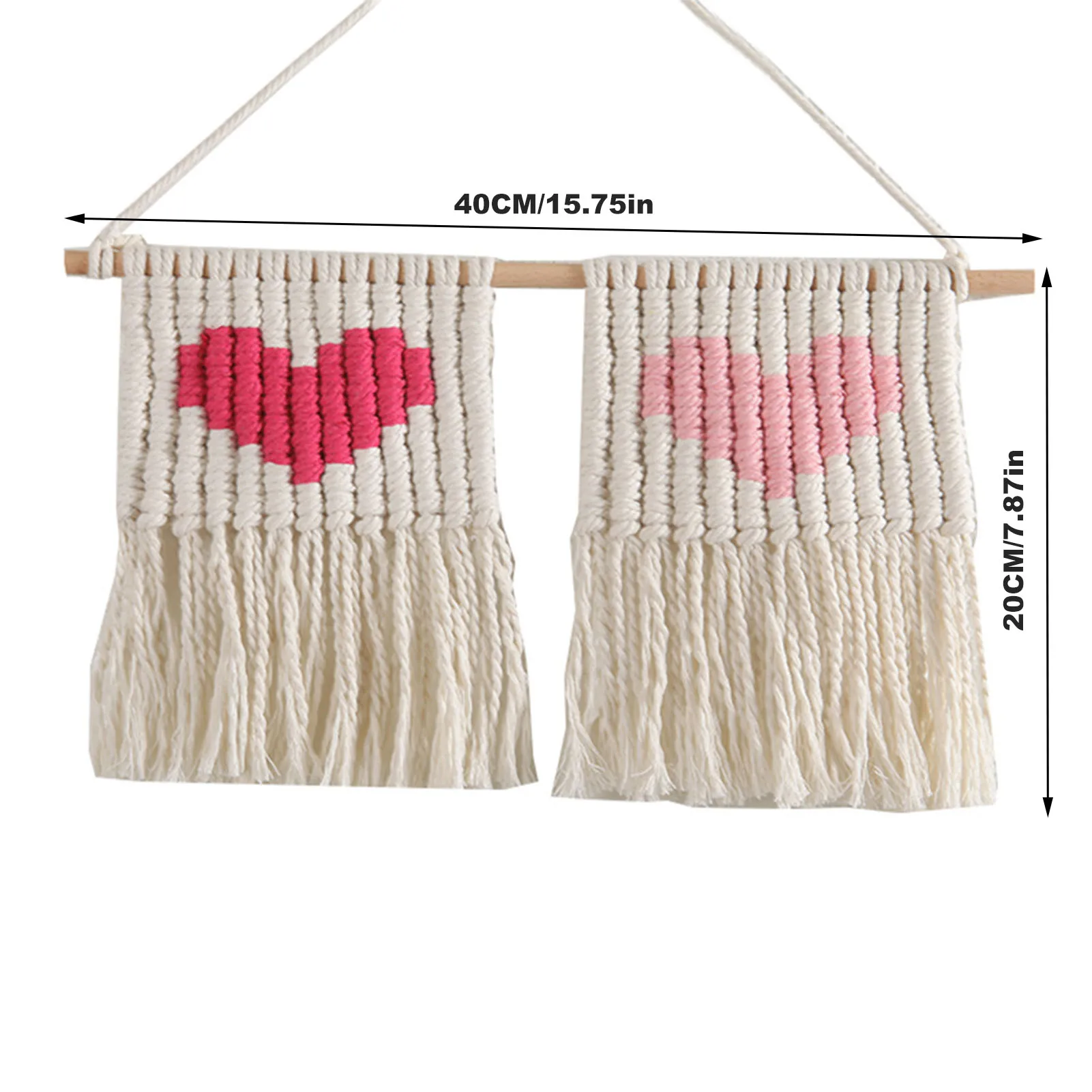 

Macrame Woven Tapestry Boho Love Tapestry Wall Hanging Crafts Cotton Rope Woven Indoor Art Decoration And Wedding Decortion