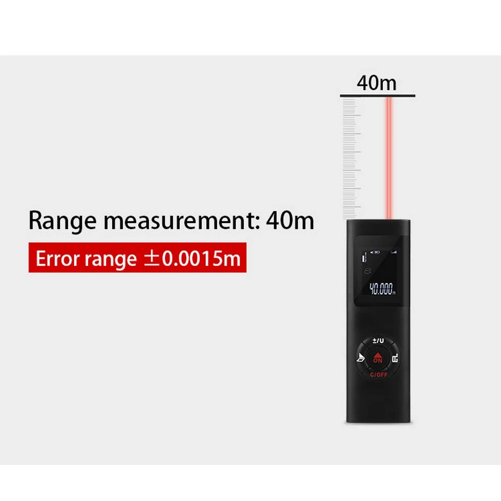 Лазерный дальномер 40 м USB зарядки IP54 Smart Digital диапазон Портативный ручной мини