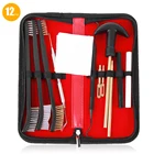 12 шт.компл. универсальная оружейная Чистящая Комплект Двухсторонний набор кистей с чехлом для хранения Тактический охотничье ружье для чистки сигнального пистолета инструмент