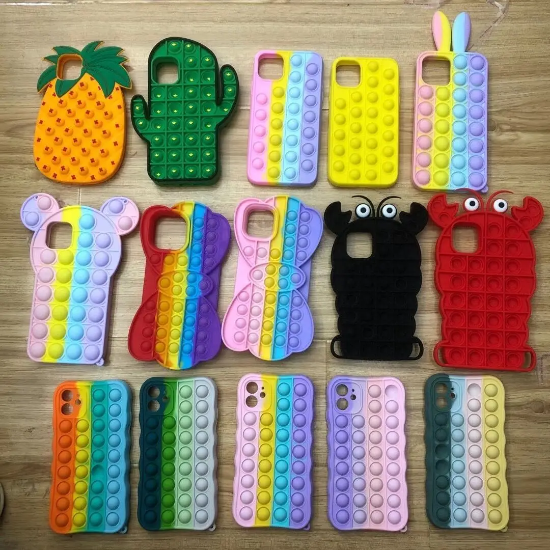 

Suitable for Iphone12 Mobile Phone Shell Pineapple Rainbow Rodent Control Pioneer Silicone Soft Shell J Decompression Toy
