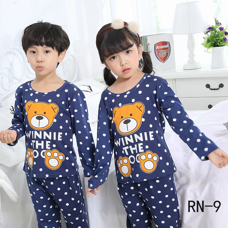Модные детские пижамы комплект одежды для сна девочек с длинными рукавами и