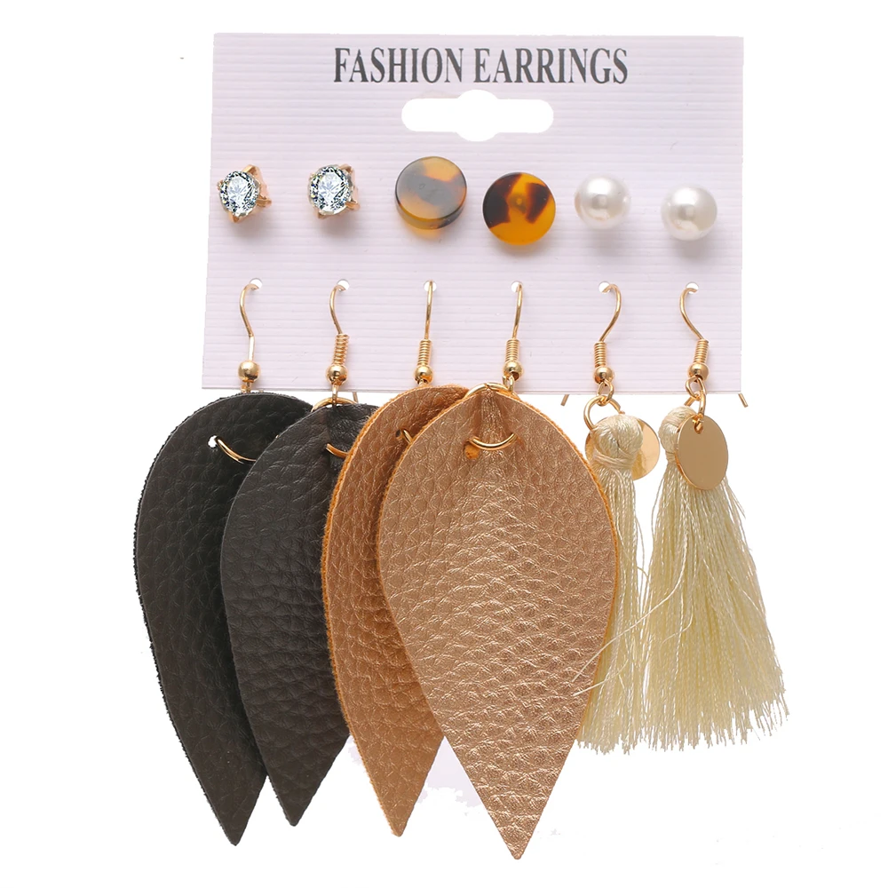 

EN Fashion Pearl Gold Earrings Set For Women Acrylic Flower Drop Earring Vintage Geometric Circle Earrings 2020 NEW Jewelry