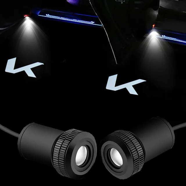 

2 шт., автомобильные дверные лампы для Kia K5 K3 K2 K7 K9 KX5 KX3 KX1 Sportage Optima Rio Ceed Stinger Picanto