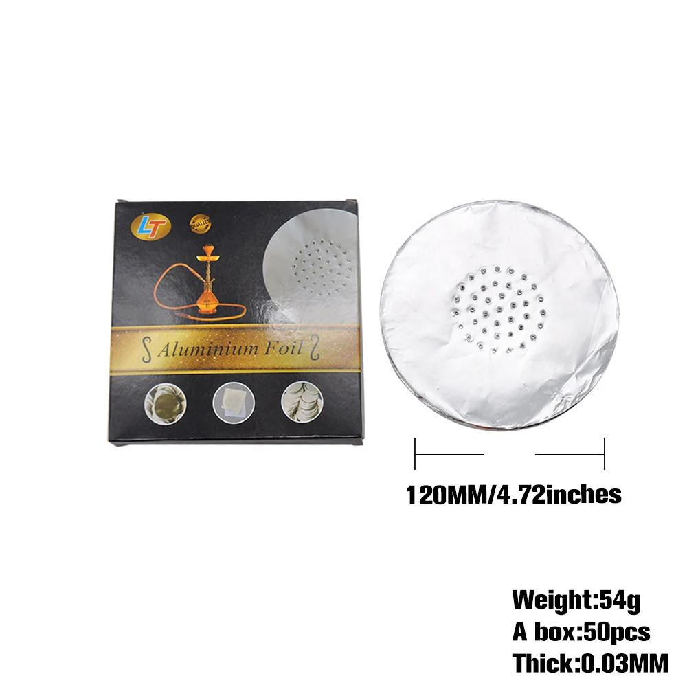 120mm-0.03mm Thick HONEYPUFF 50 шт./упак. Алюминий перфорированные щипцы для кальяна, Фольга Бумага с отверстием для кальяна бумага из фольги шланг кальяна чаша для кальяна - Цвет: 120mm-0.03mm Thick