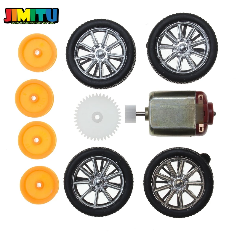 JIMITU DIY деревянный ручной четырехколесный электромобиль без аккумулятора