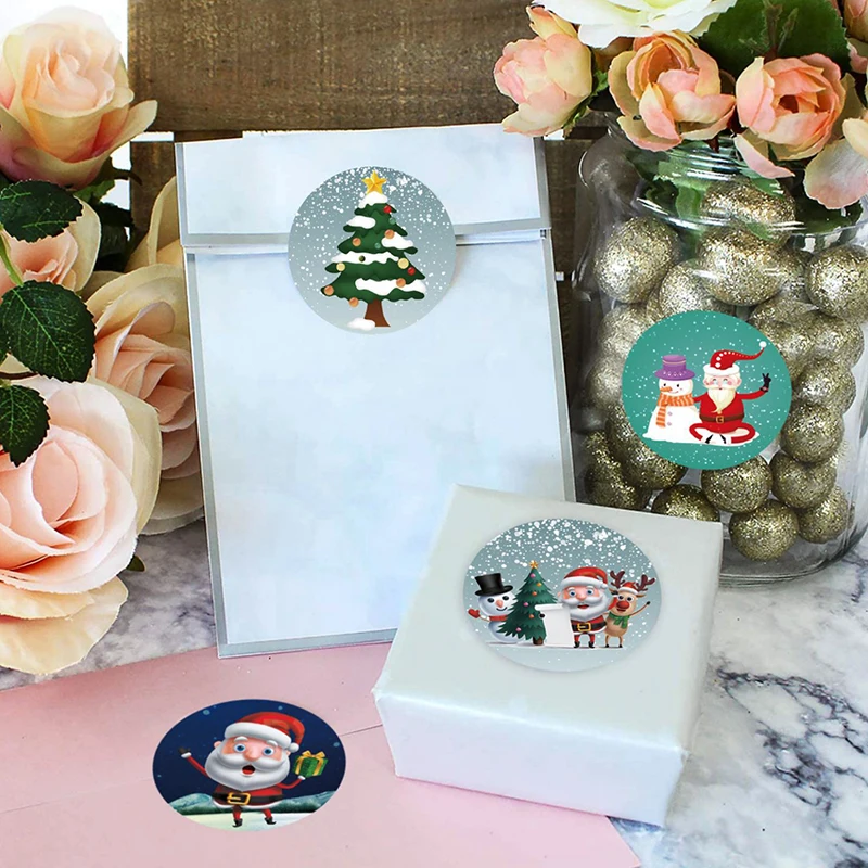 

500 шт., наклейки на Рождество