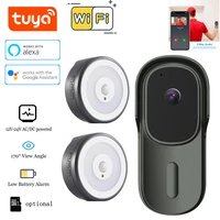 tuya smart home doorbell 2mp 1080p door peephole camera wifi wireless bell audio video intercom for google home alexa smart life