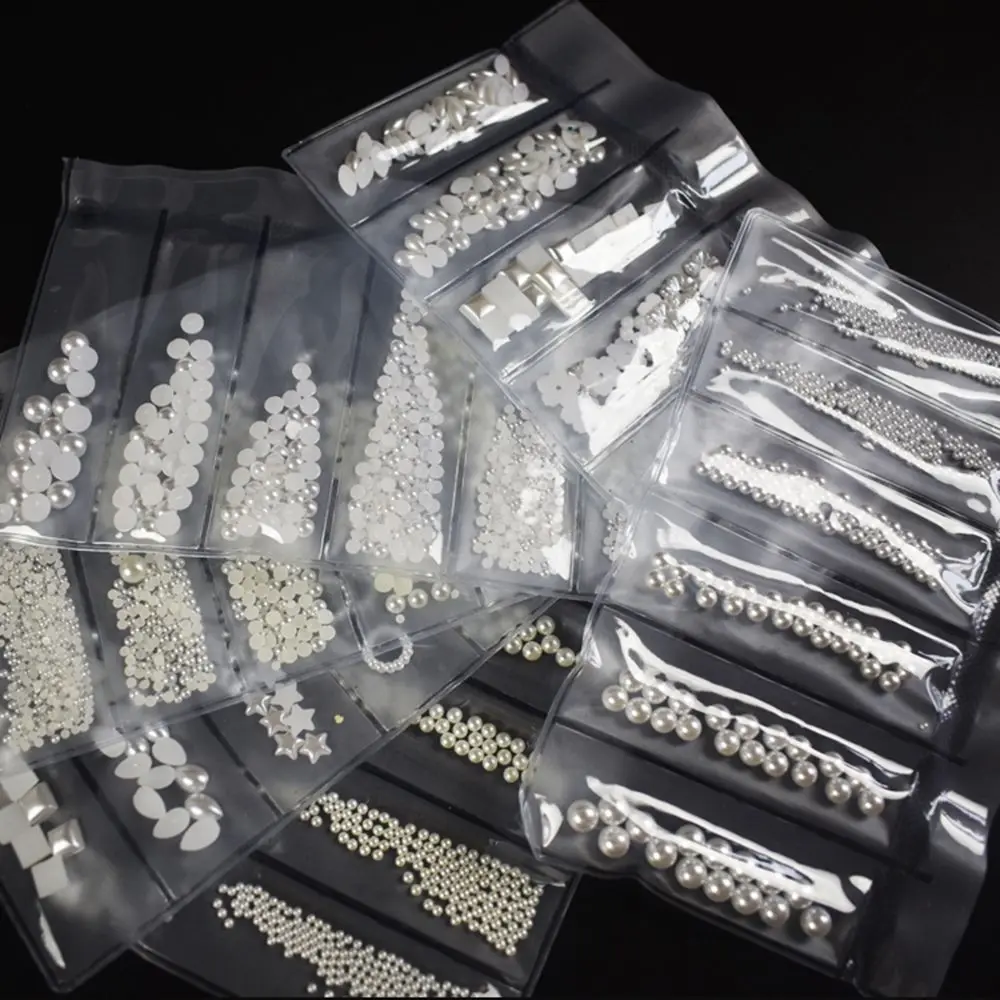 

Japanese Nail Art Semicircle Pure White Rice White Pearl Special-Shaped Pearl Phototherapy Nail Diy Small Pearl Birthday Gift