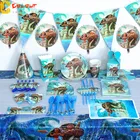 Disney Русалка Ариэль тематическая вечеринка на день рождения декоративные мешки бумажные тарелки чашка рожок воздушный шар одноразовая посуда детский душ поставка