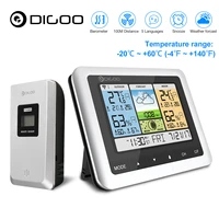 digoo dg th8888 wireless weather station outdoor indoor thermometer humidity sensor forecast sensor alarm clock date backlight