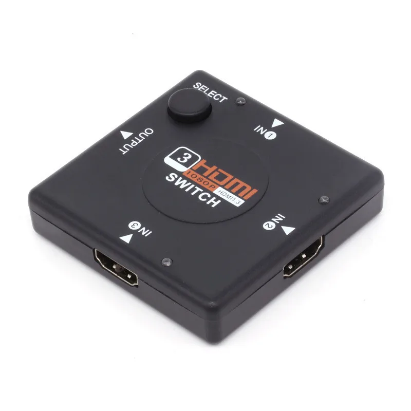 Black 3 порта HDMI Коммутатор HDMI сплиттер HDTV 1080P 3 входа в 1 выход HDMI порт для PS3 PS4 для Xbox 360 PC DV DVD HDMI концентратор - Цвет: Black