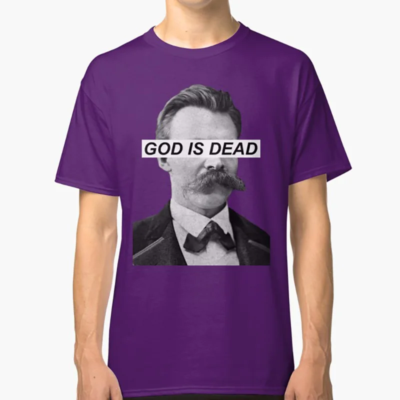 Фиолетовый God Is Dead t shirt god is dead friedrich nietzsche nihilist nihilism экзистенциальный экзистенциалист - Цвет: Фиолетовый