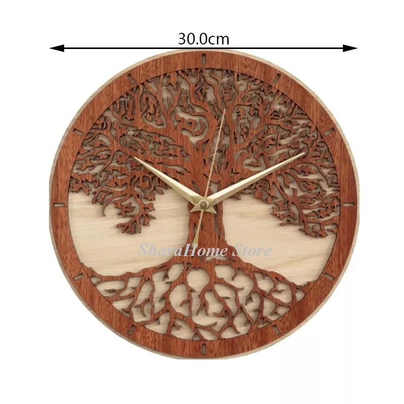 

Tree of Life Art Wall Clock Wood Home Decor Living Room Office Corridor Modern Vintage New Design Wall Watches Decoration Salon