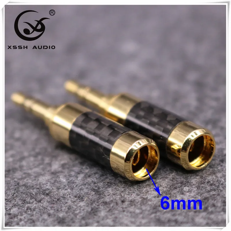 10 шт. Hi-end позолоченные штекеры XSSH для наушников разъем из углеродного волокна 3 5