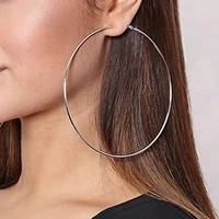 90mm stainless steel large hoop earrings exaggerate circle creole smooth gold round loop earring for women ear ring brincos