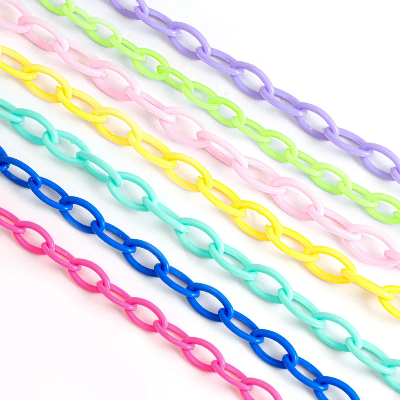

Hobbyworker Mixed Color Plastic Chain Links for Jewelry Making