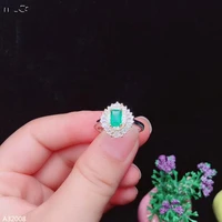 kjjeaxcmy jewelry 925 sterling silver natural emerald girl ring geometric rhombus new choice micro inlay support recheck