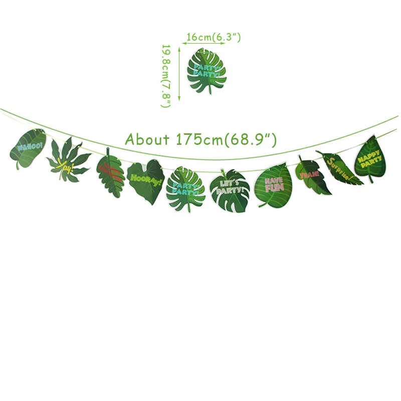 1set paper banner Набор шаров в виде животных джунглей, украшения для вечеринки на день рождения, Детские шары в стиле сафари, животные в виде джунглей, товары для вечеринок, Декор - Цвет: 1set paper banner