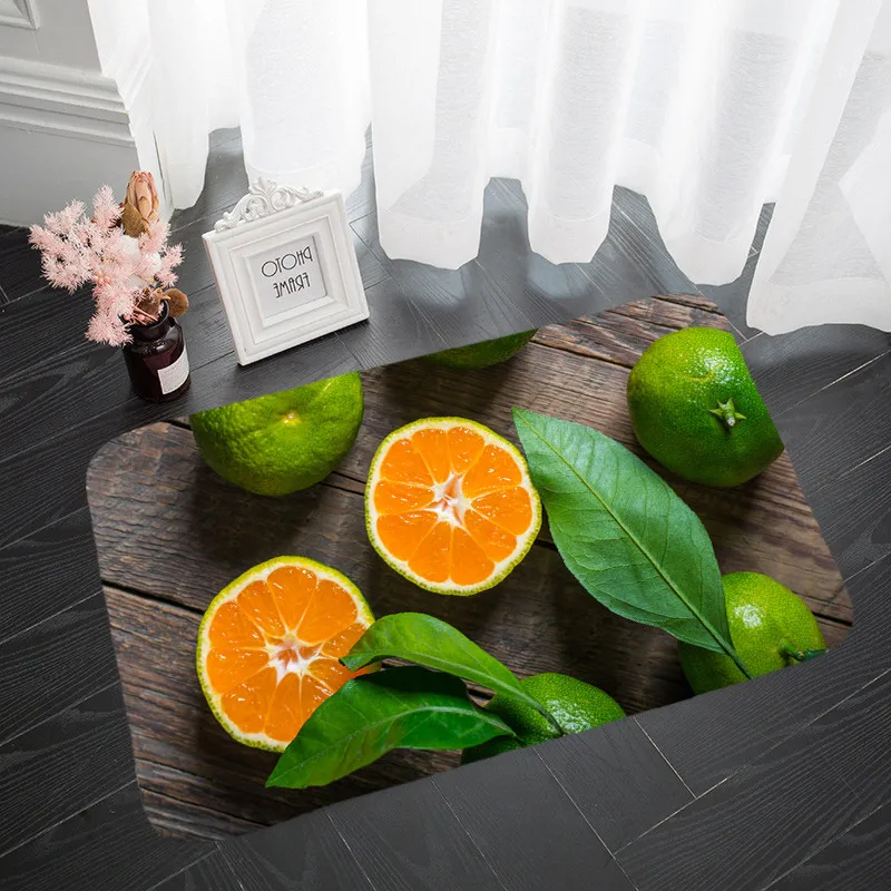 

Fruit & Vegetables Creative 3D Printing Carpets and Rugs for Bedroom Living Room Carpet Kitchen Bathroom Anti-Slip Floor Mats