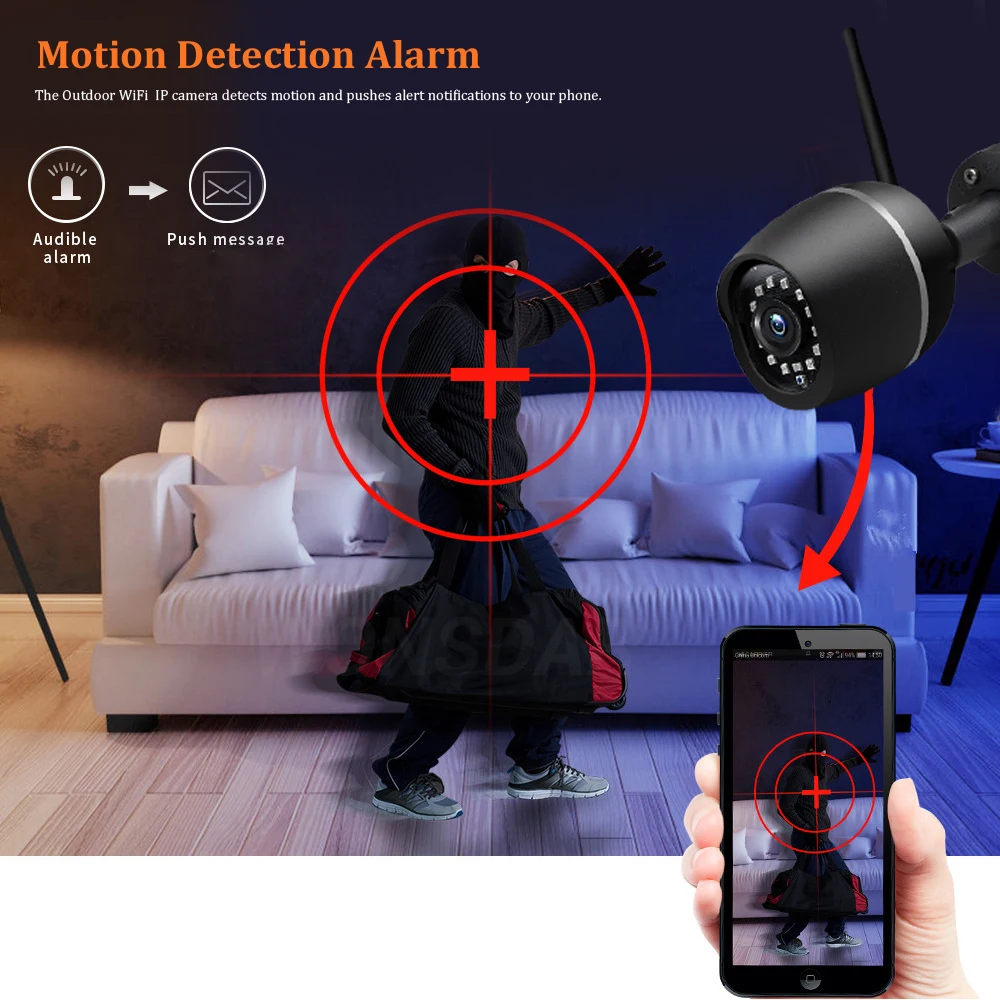 Wonsdar 1080P Wi-Fi IP камера для наружного использования HD металлическая Беспроводная