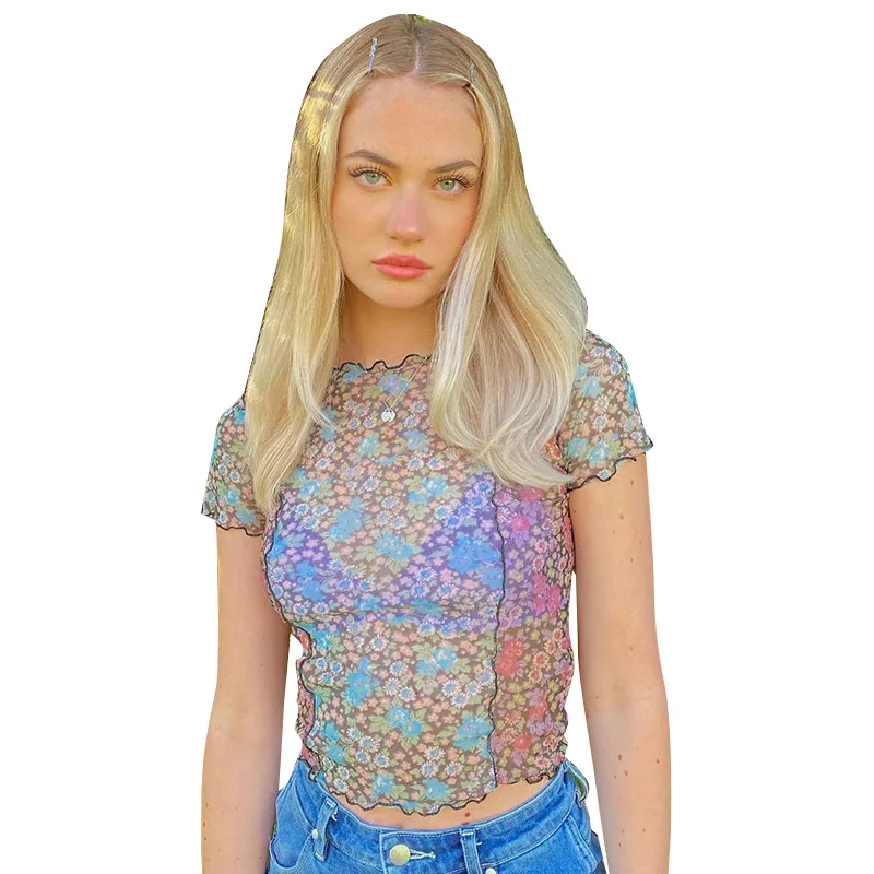 

Short Sleeve Dress New Women's Round Neck Round Head Hot Drill Hen-eye Rope Temperament Commuter T-shirt