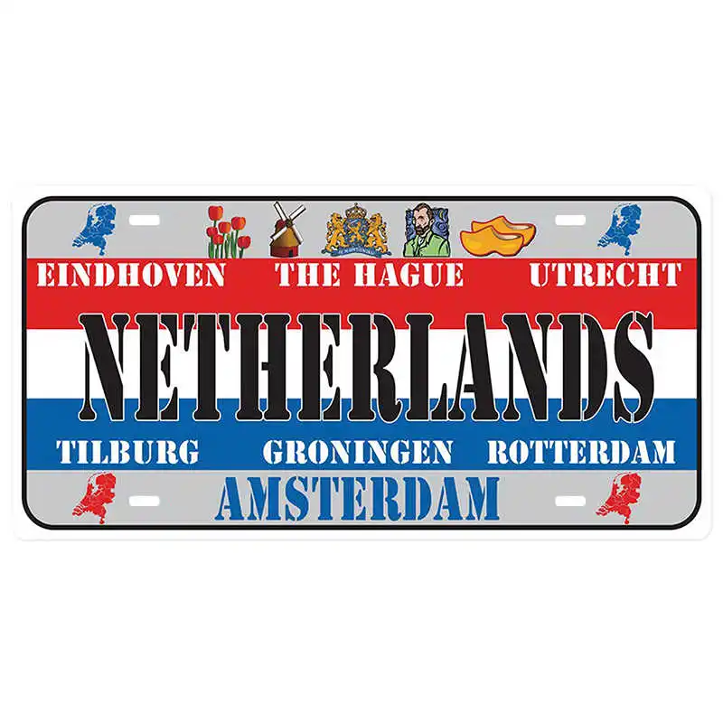 Netherlands Национальный стиль оловянный знак декоративный номерной знак табличка металлическая винтажная настенная табличка домашний бар Декор железная живопись металлический плакат - Цвет: Netherlands