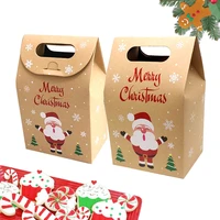 1020pcs christmas cookie box kraft paper candy gift boxes bags food packaging box christmas party decor new year navidad 2022