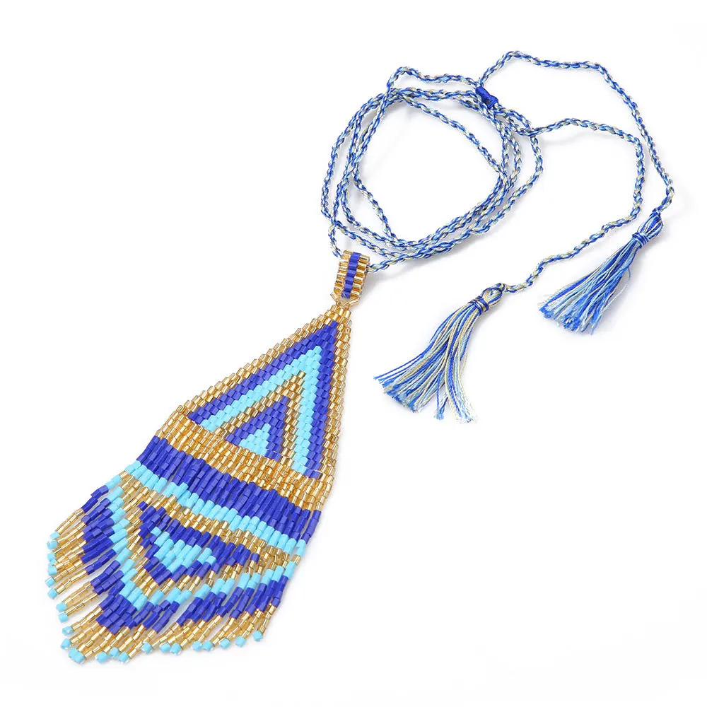 

Go2boho Tassel Necklace For Women Jewelry Bohemian Trendy Collier 2021 Handmade Japanese Miyuki Bead Jewellery Pendant Necklaces