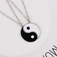 2021 fashion new tai chi black white pendant simple couple necklace best friend friendship jewelry jewelry wild gift pair